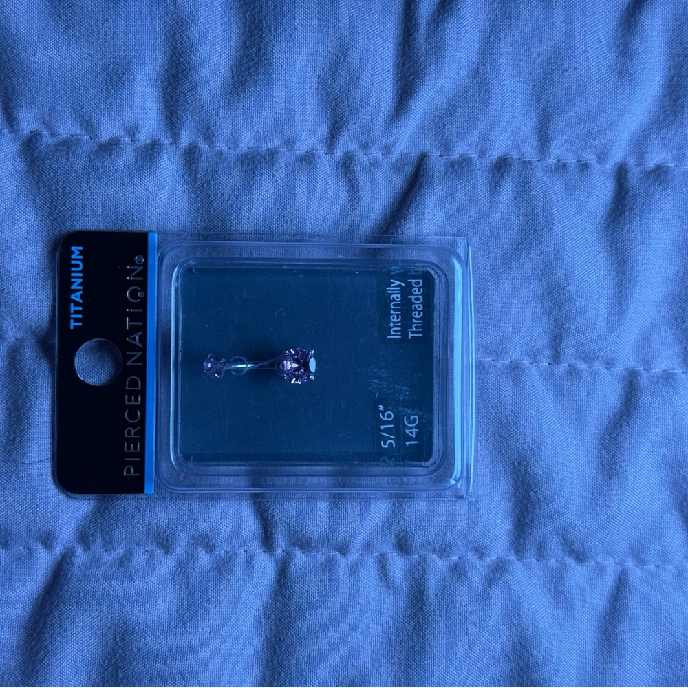 Pierced Nation Titanium Silver Stud Belly Button Ring